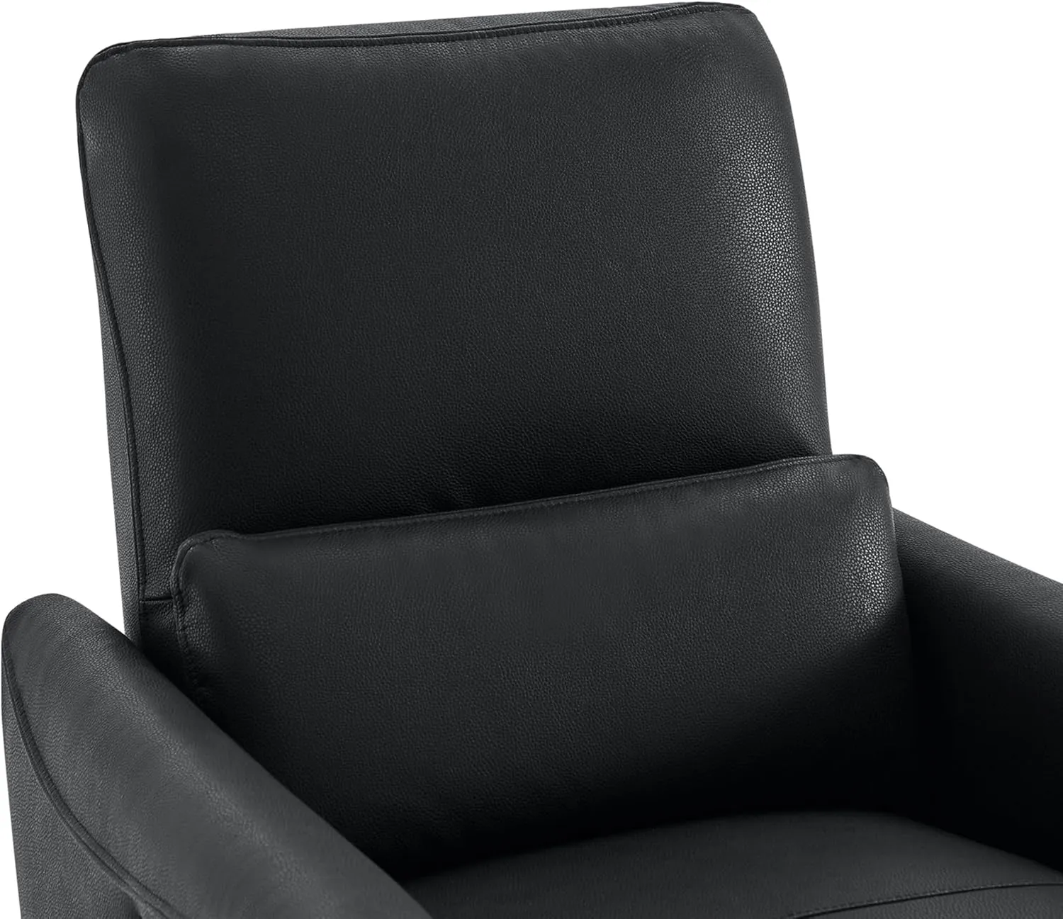 CHITA Power Recliner Chair Swivel Glider, FSC Certified Upholstered Faux Leather Living Room Nursery Reclining Sofa Chair with Lumbar Support, Black