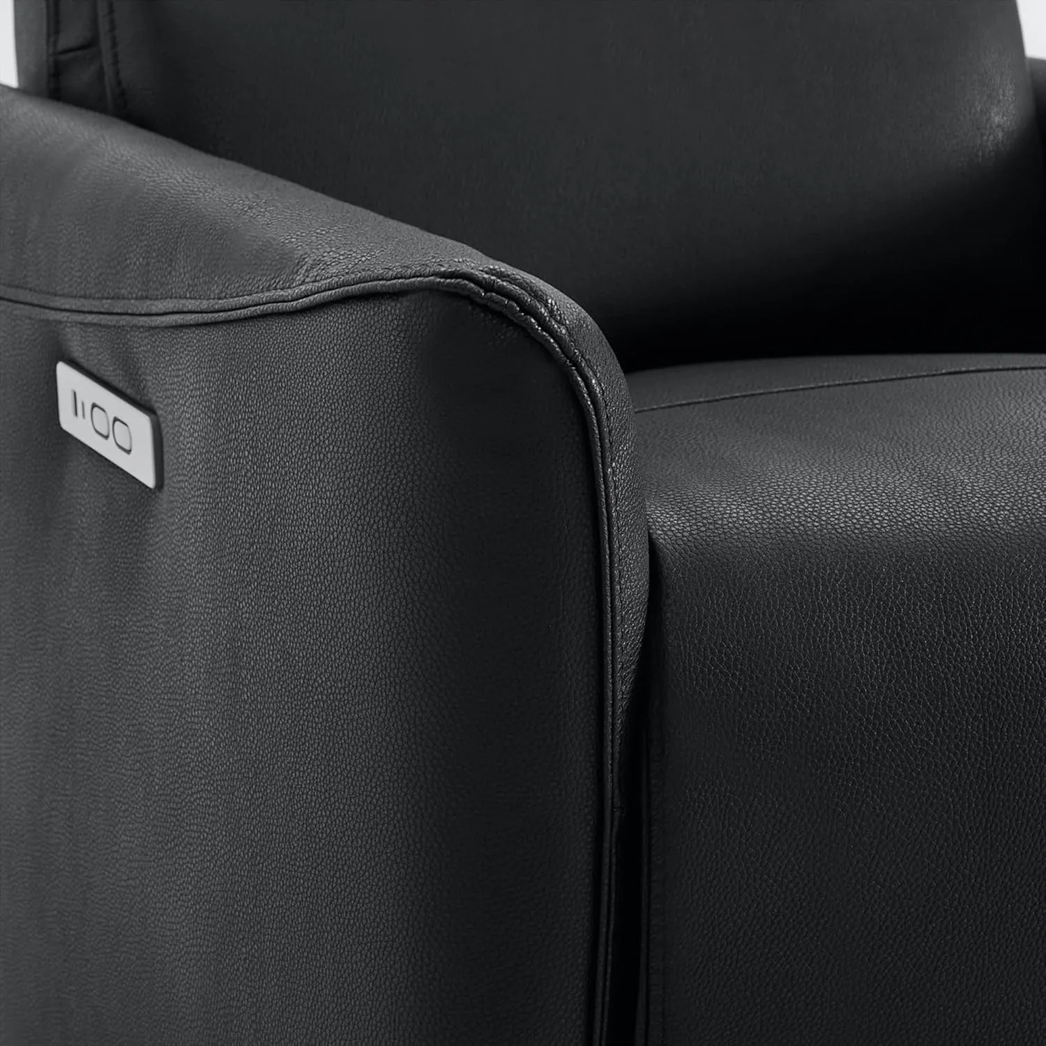 CHITA Power Recliner Chair Swivel Glider, FSC Certified Upholstered Faux Leather Living Room Nursery Reclining Sofa Chair with Lumbar Support, Black