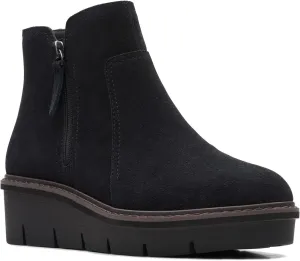 Clarks Women's Airabell Zip Ankle Boot, Black Suede, 11 Medium