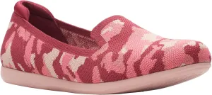 Clarks Women's Carly Dream Loafer, Burgundy Camo Knit, Size 7.5