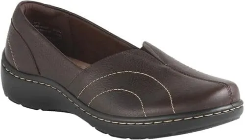 Clarks Women's Cora Meadow Loafer, Dark Brown, 12