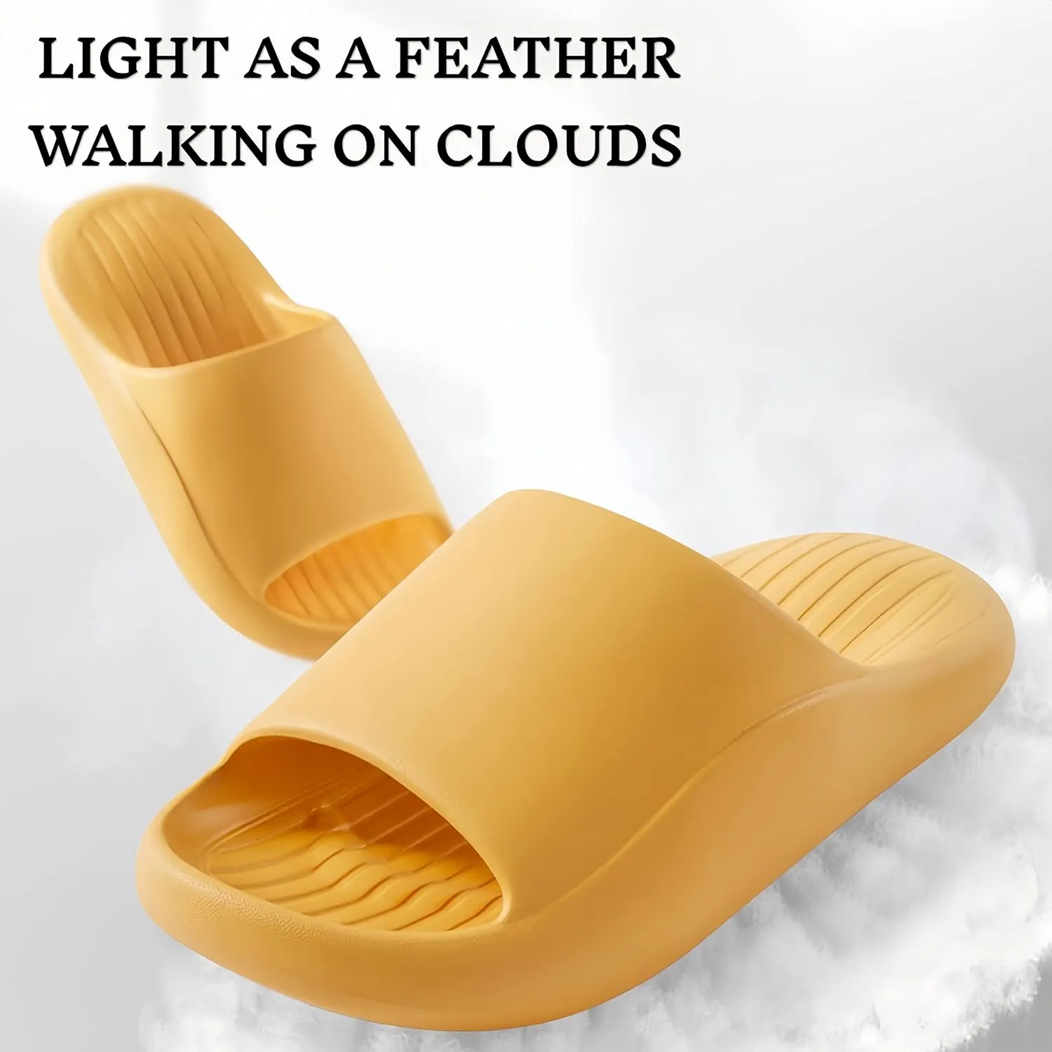 Cloud Pillow Comfy Slippers for Women and Men Thick Sole Cute Soft Cushion Platform Non-Slip Quick Drying Open Toe Home House Bathroom Bedroom Slides Lightweight EVA Sandals Indoor and Outdoor Shoes