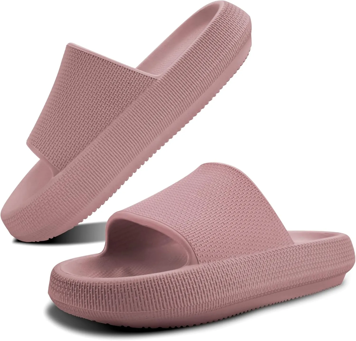 Cloud Slides For Women and Men,Pillow Slippers Bathroom Sandals,EVA Non Slip Thick Sole Platform Shoes