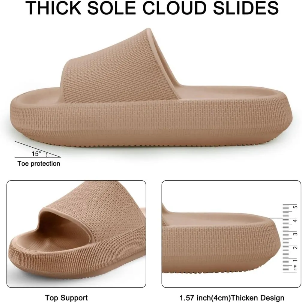 Cloud Slides For Women and Men,Pillow Slippers Bathroom Sandals,EVA Non Slip Thick Sole Platform Shoes
