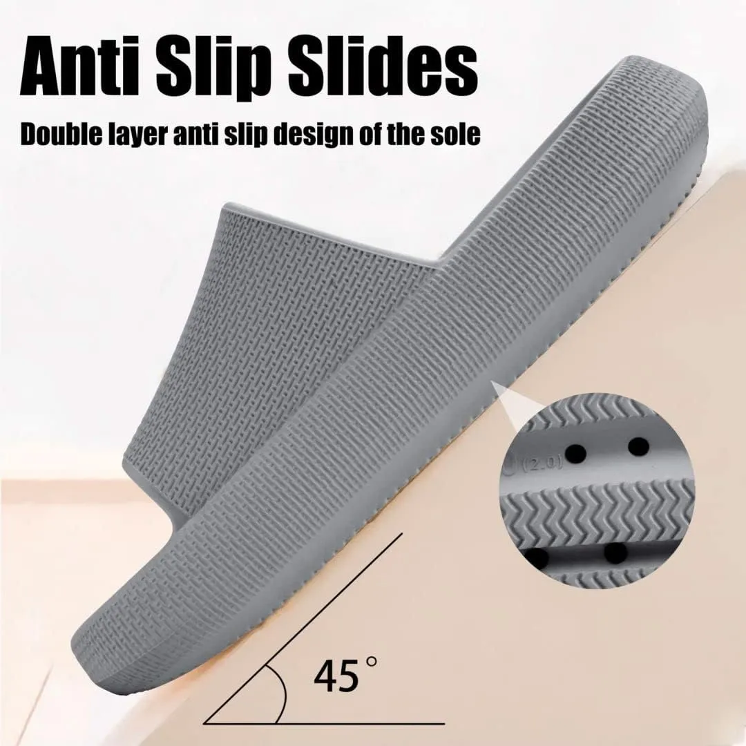 Cloud Slides For Women and Men,Pillow Slippers Bathroom Sandals,EVA Non Slip Thick Sole Platform Shoes