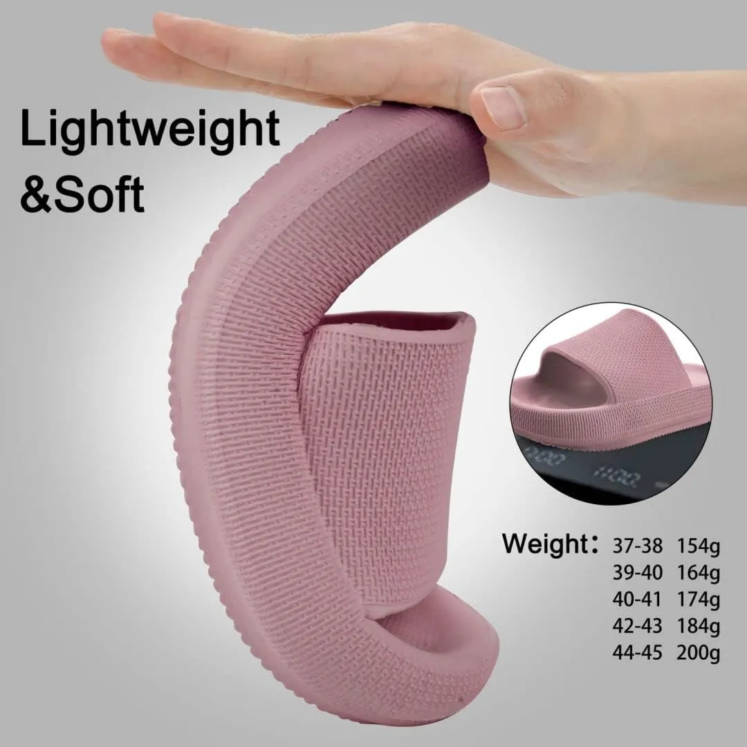 Cloud Slides For Women and Men,Pillow Slippers Bathroom Sandals,EVA Non Slip Thick Sole Platform Shoes