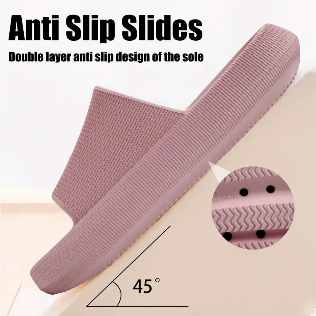 Cloud Slides For Women and Men,Pillow Slippers Bathroom Sandals,EVA Non Slip Thick Sole Platform Shoes