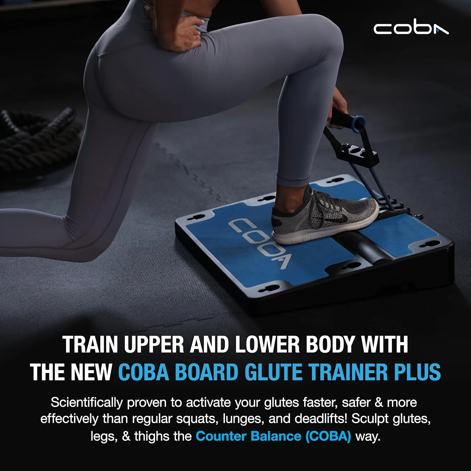 COBA Board Glute Trainer - Full Home Workout System, Core, Booty, Arm & Glute Exercise Machine, Portable Home Gym Full Body Booty Band Trainer with Free Videos