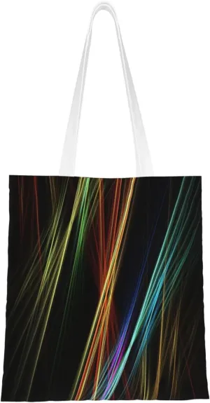 Colorful Lines Art Print Fashion Canvas Totebags Upgraded Perfect for Shopping Travel Daily Essentials