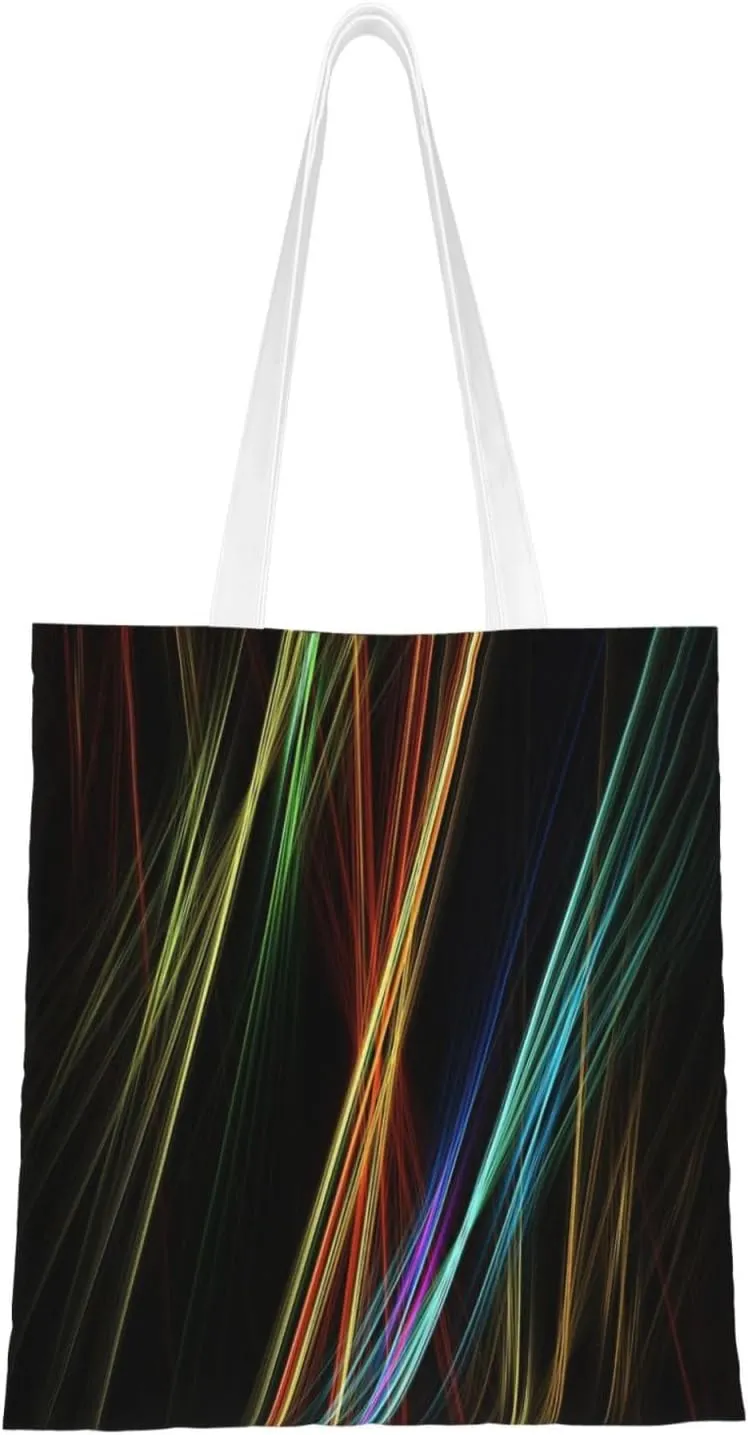 Colorful Lines Art Print Fashion Canvas Totebags Upgraded Perfect for Shopping Travel Daily Essentials