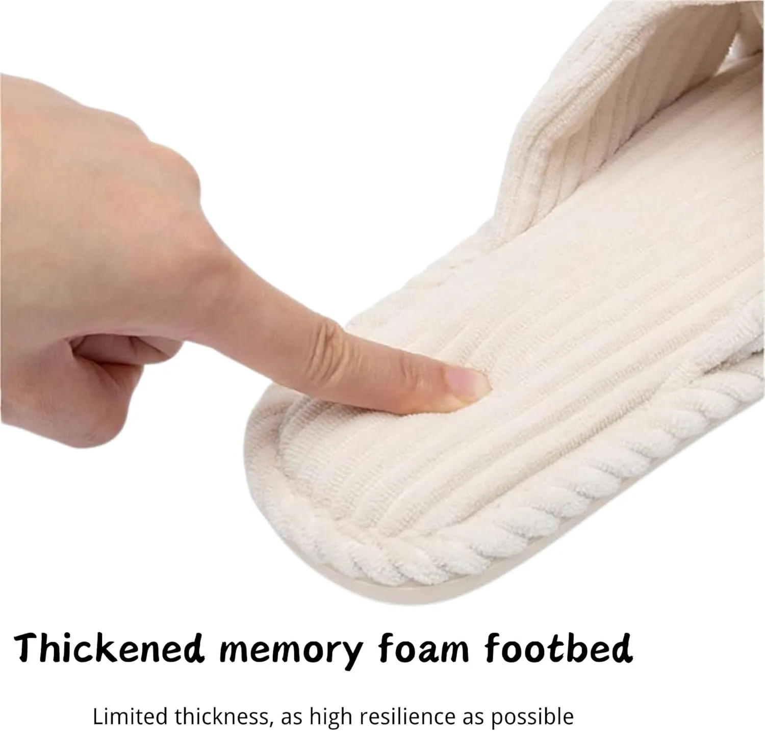 Comfy Slippers for Women Memory Foam House Bedroom Shoes Corduroy Bow Crossbands Slide Slipper Shoes Open Toe Slip On Sole Slippers Soft Trendy Gift