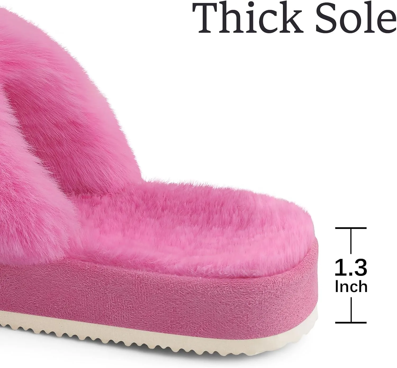 Comwarm Women's Cross Band Fuzzy Slippers Fluffy Open Toe House Slippers Cozy Plush Bedroom Shoes Indoor Outdoor