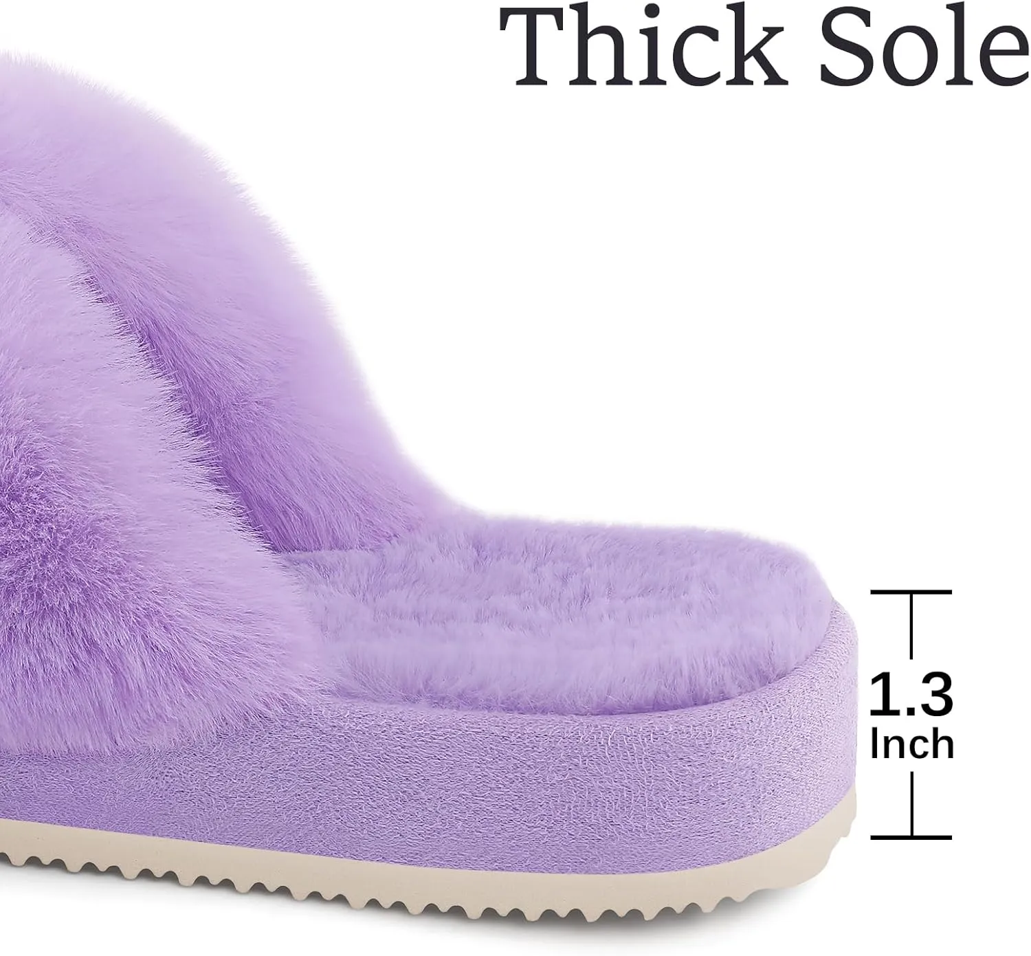 Comwarm Women's Cross Band Fuzzy Slippers Fluffy Open Toe House Slippers Cozy Plush Bedroom Shoes Indoor Outdoor
