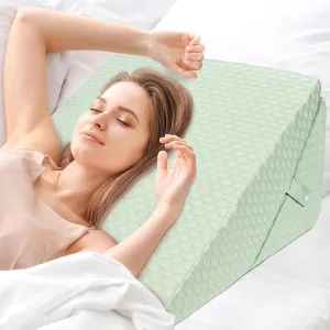 COOLBEBE Bed Wedge Pillow for Sleeping, Adjustable Folding Wedge Pillow for Snoring and After Surgery - 9 & 11 Inch, Elevated Triangle Wedge for Back Pain Relief, Acid Reflux, Leg Support (Green)
