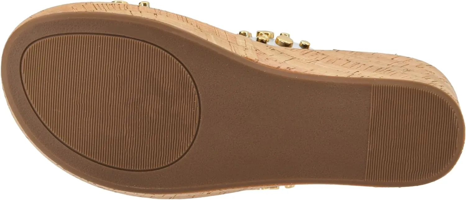 Corkys Footwear Womens Bad Habit Wedge Sandals - Featuring a 2.5-Inch Heel, Double Strap with Metal Studs, and A Plush EVA Insole For All Day Comfort and Wear