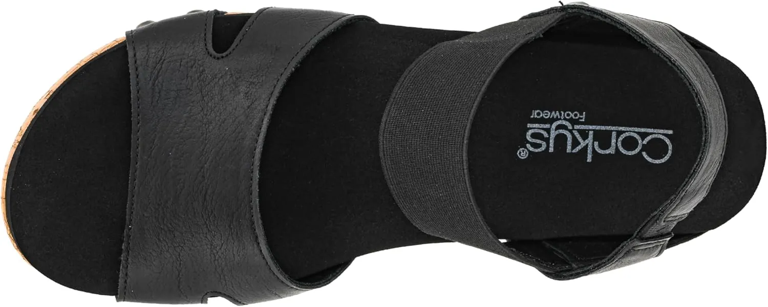 Corkys Footwear Women's Better With Time 2-Inch Wedge - Timeless Wide Toe Strap With Cut Outs, Elastic Gore Strap Around Ankle, And EVA Insoles For All-Day Comfort