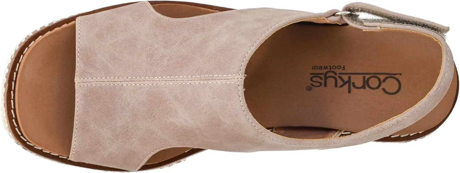 Corkys Footwear Women's Freddie Wedge Sandals with 3.75-Inch Heel and 2-inch Platform- Comfort-Enhancing EVA Insoles, and Stylish Jute Wrapped Bottom Design