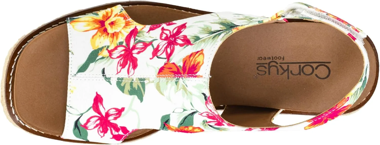 Corkys Footwear Women's Freddie Wedge Sandals with 3.75-Inch Heel and 2-inch Platform- Comfort-Enhancing EVA Insoles, and Stylish Jute Wrapped Bottom Design