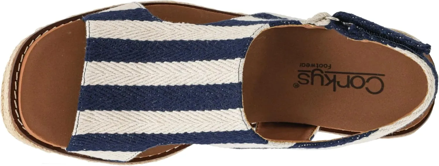 Corkys Footwear Women's Freddie Wedge Sandals with 3.75-Inch Heel and 2-inch Platform- Comfort-Enhancing EVA Insoles, and Stylish Jute Wrapped Bottom Design
