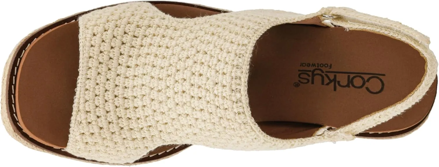 Corkys Footwear Women's Freddie Wedge Sandals with 3.75-Inch Heel and 2-inch Platform- Comfort-Enhancing EVA Insoles, and Stylish Jute Wrapped Bottom Design