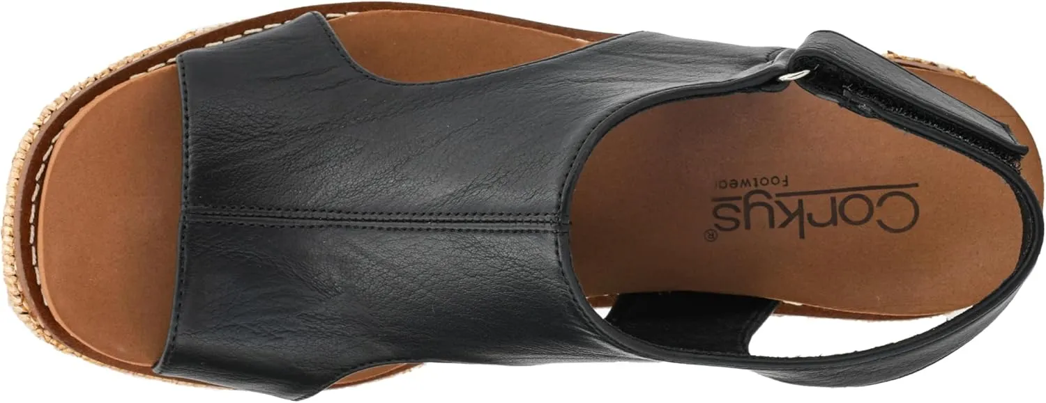 Corkys Footwear Women's Freddie Wedge Sandals with 3.75-Inch Heel and 2-inch Platform- Comfort-Enhancing EVA Insoles, and Stylish Jute Wrapped Bottom Design