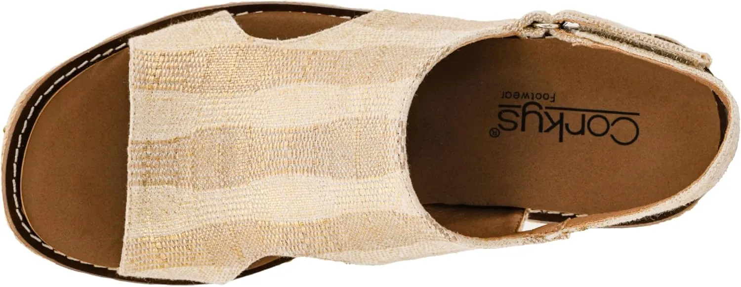 Corkys Footwear Women's K Bye Wedge Sandals with 3-Inch Heel - Comfort-Enhancing EVA Insoles, Hook and Loop Closure, and Stylish Jute Wrapped Bottom Design