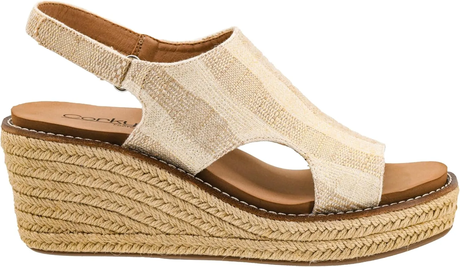 Corkys Footwear Women's K Bye Wedge Sandals with 3-Inch Heel - Comfort-Enhancing EVA Insoles, Hook and Loop Closure, and Stylish Jute Wrapped Bottom Design