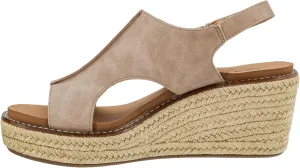 Corkys Footwear Women's K Bye Wedge Sandals with 3-Inch Heel - Comfort-Enhancing EVA Insoles, Hook and Loop Closure, and Stylish Jute Wrapped Bottom Design