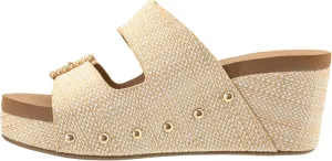 Corkys Footwear Womens Main Squeeze Wedge - Featuring a 2.5-Inch Wedge, Two Fully Adjustable Rhinestone Buckles, Comfortable EVA Insoles for All-Day Wear