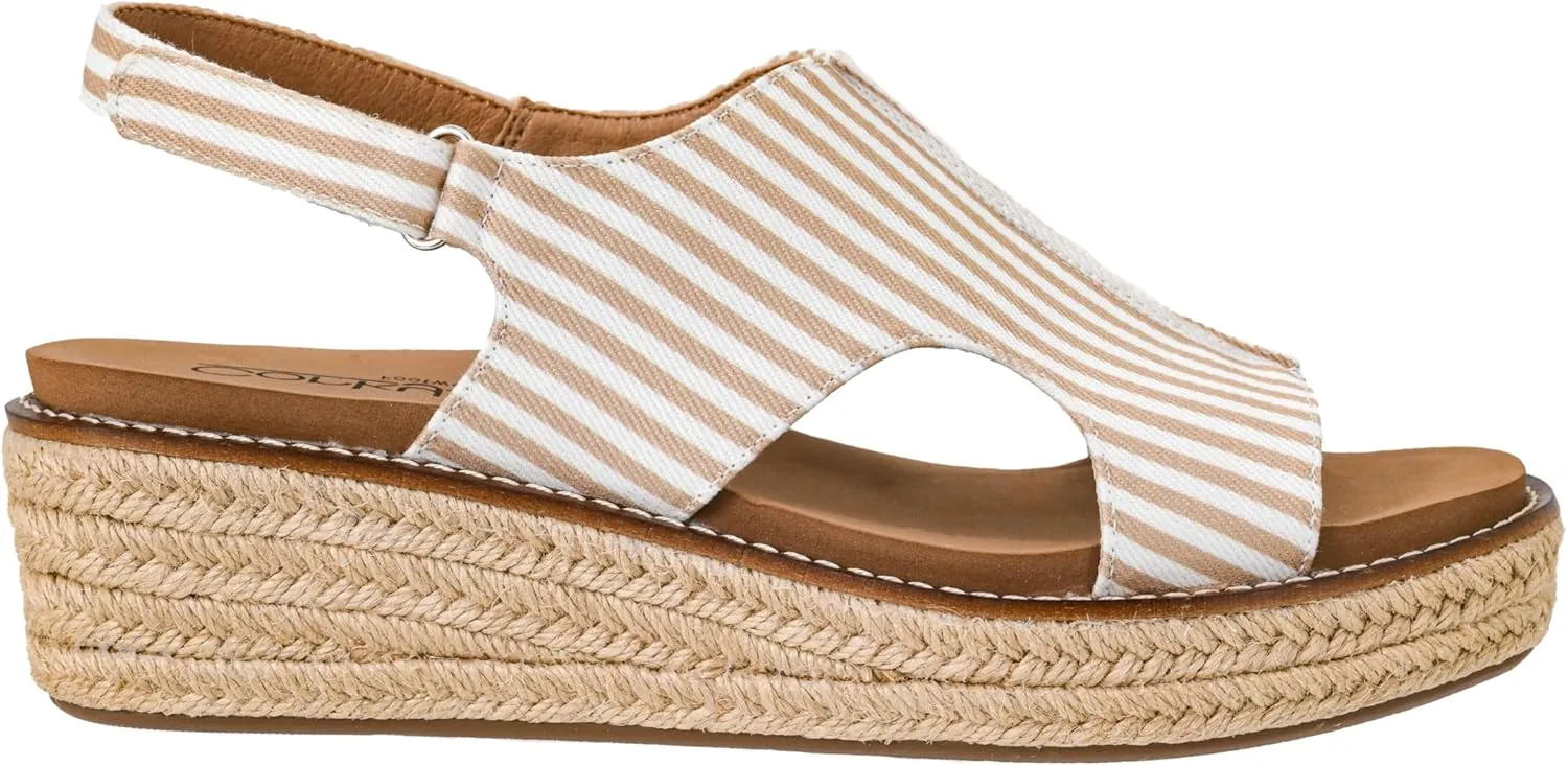Corkys Footwear Women's Ready Or Not Wedge Sandals with 2-Inch Heel - Comfort-Enhancing EVA Insoles, Hook and Loop Closure, and Stylish Jute Wrapped Bottom Design