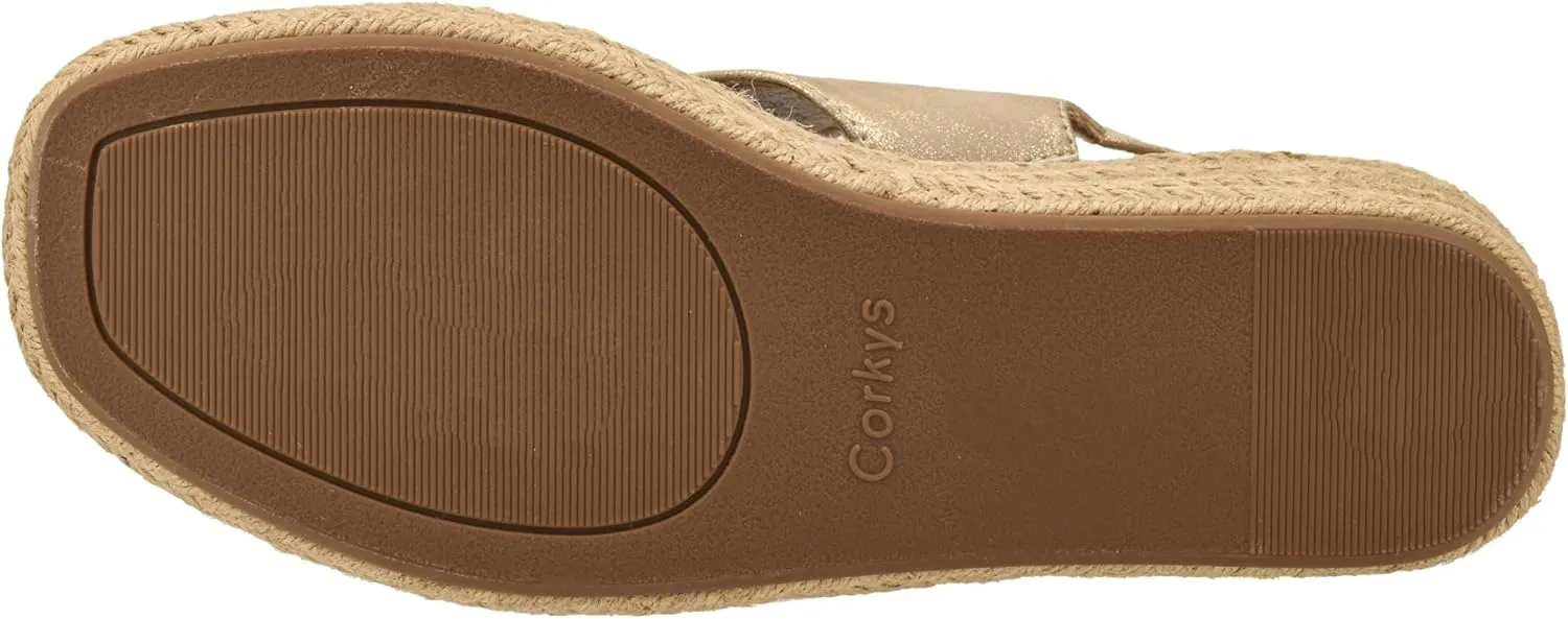 Corkys Footwear Women's Ready Or Not Wedge Sandals with 2-Inch Heel - Comfort-Enhancing EVA Insoles, Hook and Loop Closure, and Stylish Jute Wrapped Bottom Design