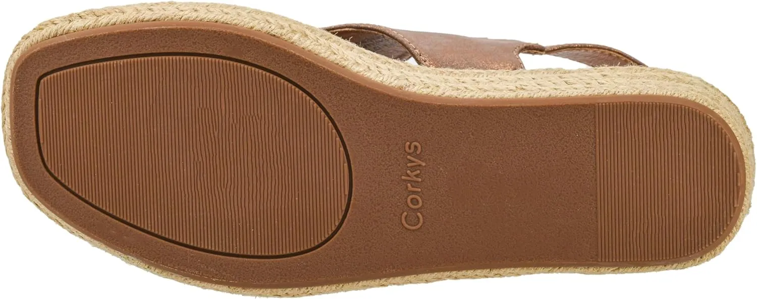 Corkys Footwear Women's Ready Or Not Wedge Sandals with 2-Inch Heel - Comfort-Enhancing EVA Insoles, Hook and Loop Closure, and Stylish Jute Wrapped Bottom Design