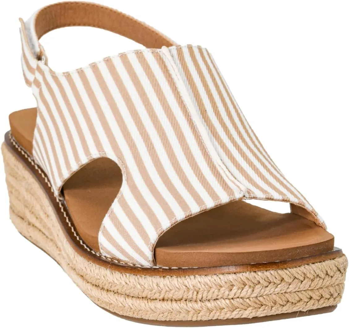 Corkys Footwear Women's Ready Or Not Wedge Sandals with 2-Inch Heel - Comfort-Enhancing EVA Insoles, Hook and Loop Closure, and Stylish Jute Wrapped Bottom Design