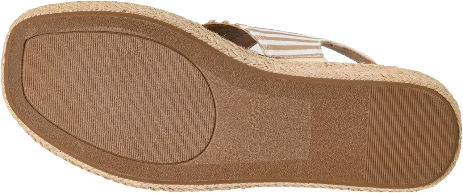 Corkys Footwear Women's Ready Or Not Wedge Sandals with 2-Inch Heel - Comfort-Enhancing EVA Insoles, Hook and Loop Closure, and Stylish Jute Wrapped Bottom Design