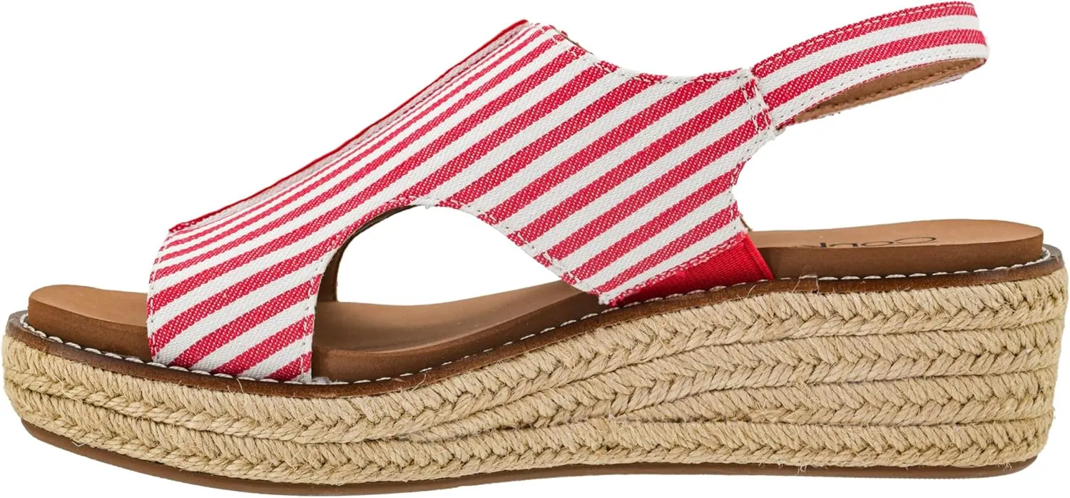 Corkys Footwear Women's Ready Or Not Wedge Sandals with 2-Inch Heel - Comfort-Enhancing EVA Insoles, Hook and Loop Closure, and Stylish Jute Wrapped Bottom Design
