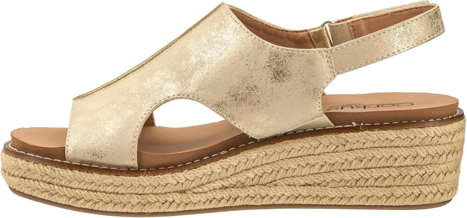 Corkys Footwear Women's Ready Or Not Wedge Sandals with 2-Inch Heel - Comfort-Enhancing EVA Insoles, Hook and Loop Closure, and Stylish Jute Wrapped Bottom Design