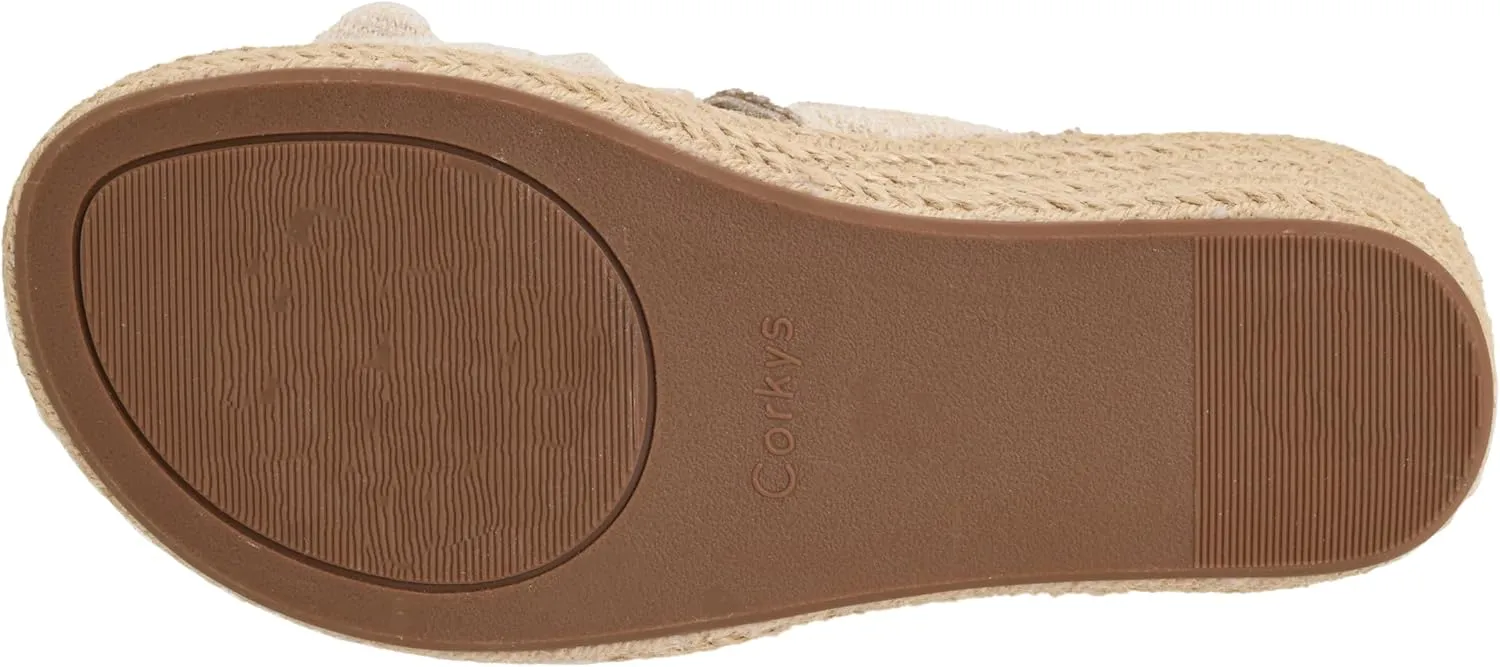Corkys Footwear Women's Tie The Knot Wedge Sandal - 2.5 Inch Cushioned Wedge, Slip On Closure for Comfort & Style, Perfect for Casual & Dressy Outfits, All Day Wear
