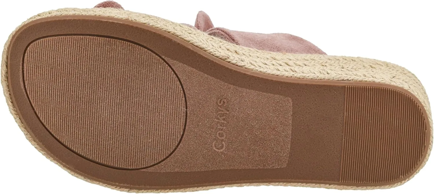 Corkys Footwear Women's Tie The Knot Wedge Sandal - 2.5 Inch Cushioned Wedge, Slip On Closure for Comfort & Style, Perfect for Casual & Dressy Outfits, All Day Wear