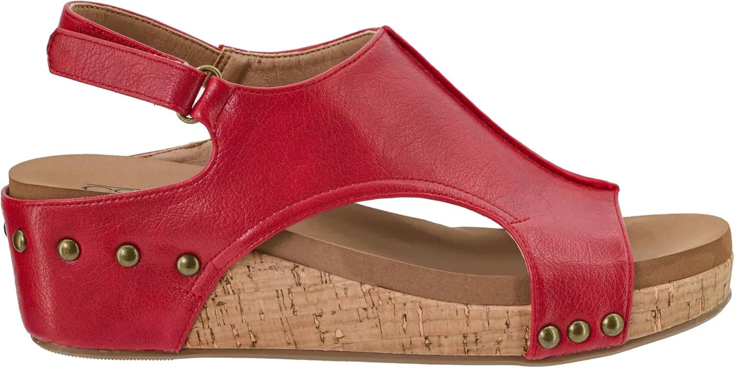 Corkys Footwear Women's Volta II Wedge Sandal - 2 Inch Cushioned Wedge, Hook & Loop Closure for Comfort & Style, Perfect for Casual & Dressy Outfits, All Day Wear
