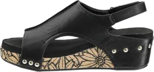 Corkys Footwear Women's Volta II Wedge Sandal - 2 Inch Cushioned Wedge, Hook & Loop Closure for Comfort & Style, Perfect for Casual & Dressy Outfits, All Day Wear