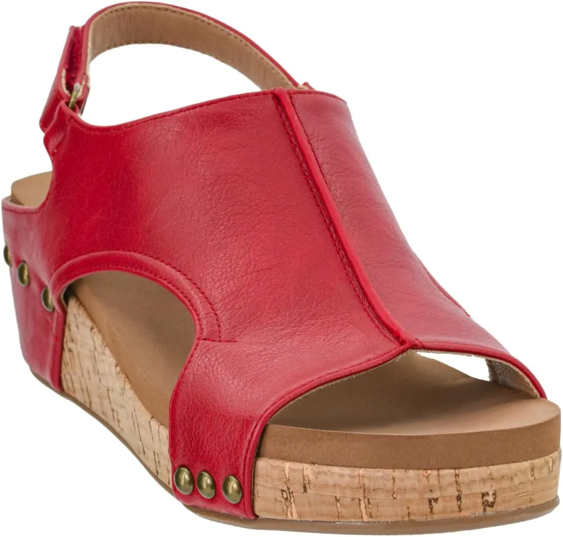 Corkys Footwear Women's Volta II Wedge Sandal - 2 Inch Cushioned Wedge, Hook & Loop Closure for Comfort & Style, Perfect for Casual & Dressy Outfits, All Day Wear