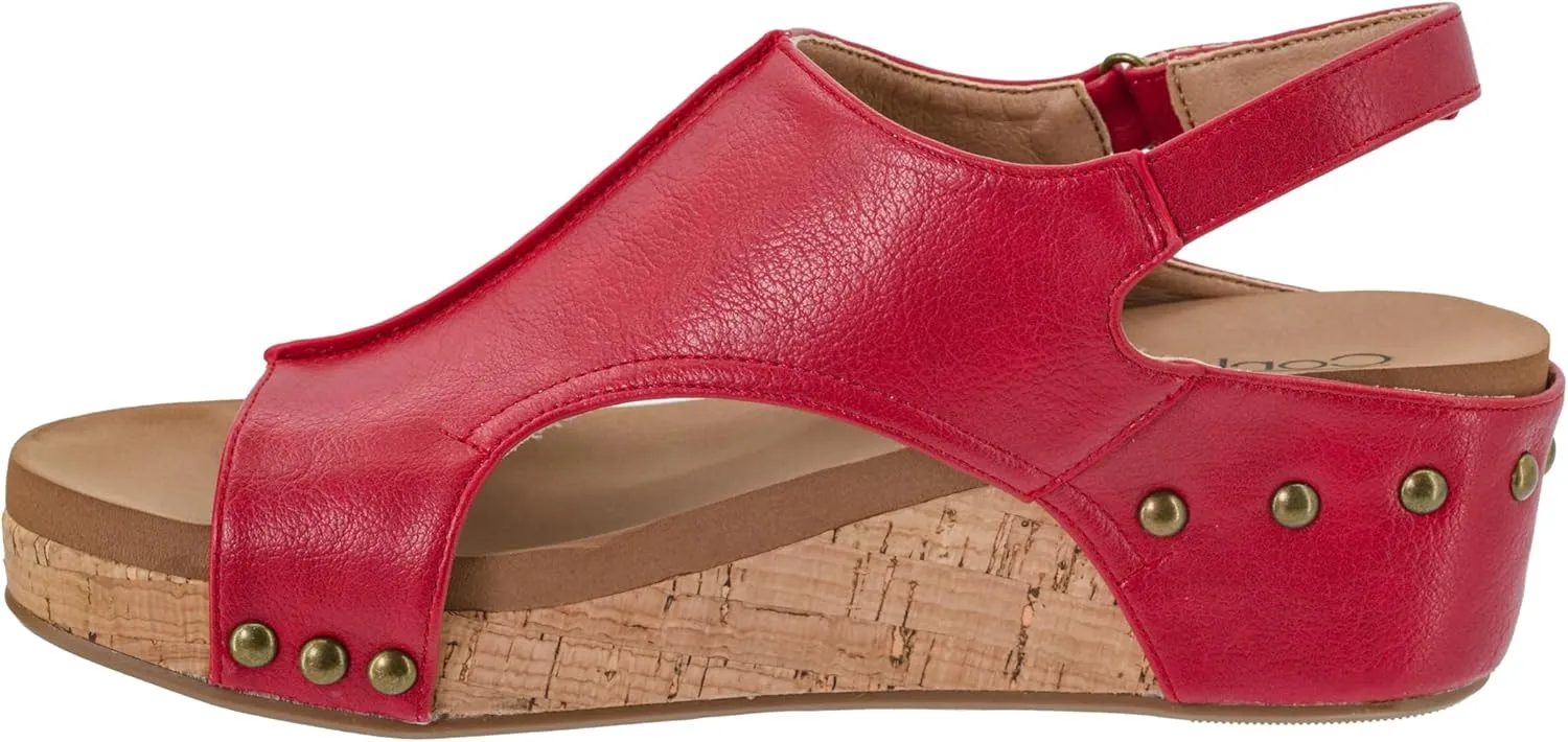 Corkys Footwear Women's Volta II Wedge Sandal - 2 Inch Cushioned Wedge, Hook & Loop Closure for Comfort & Style, Perfect for Casual & Dressy Outfits, All Day Wear