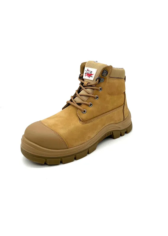 Cougar Footwear Arizona Composite Toe, Lace Up Boot with Zip & Cover - Camel