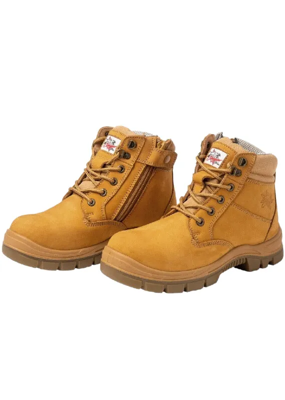Cougar Footwear Bondi Composite Toe, Lace Up Boot with Zip - Wheat