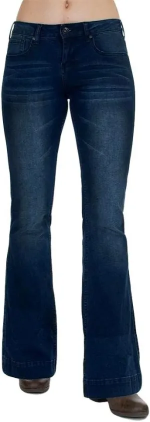 Cowgirl Tuff Women's Dark Wash Just Trousers Indigo 33 XL