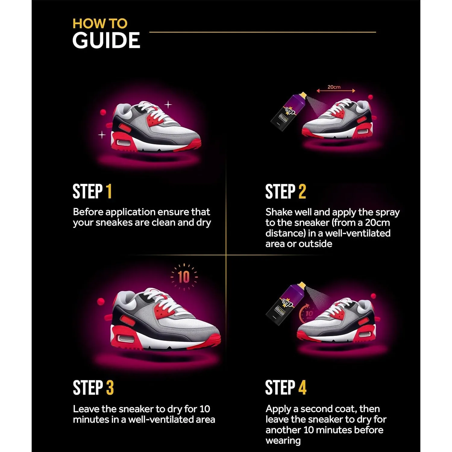 Crep Protect Shoe Protector Spray - 200ml Rain & Stain Waterproof Nano Protection for Sneaker, Leather, Nubuck, Suede & Canvas - One Size
