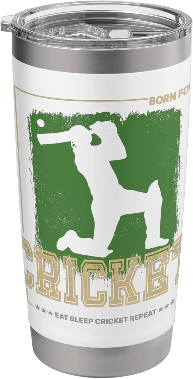 Cricket Batsman Vintage Pitcher Player Trainer and Coach Stainless Steel Insulated Tumbler