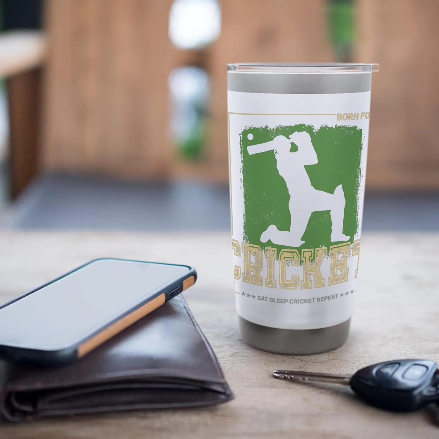 Cricket Batsman Vintage Pitcher Player Trainer and Coach Stainless Steel Insulated Tumbler