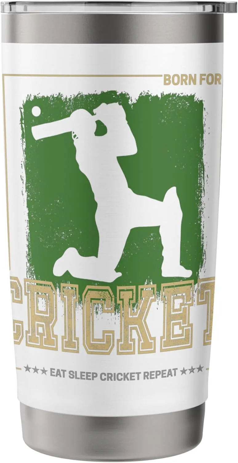 Cricket Batsman Vintage Pitcher Player Trainer and Coach Stainless Steel Insulated Tumbler