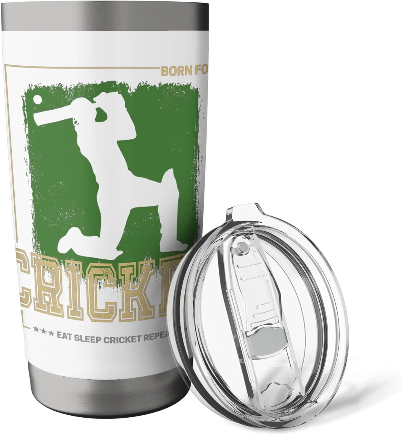 Cricket Batsman Vintage Pitcher Player Trainer and Coach Stainless Steel Insulated Tumbler